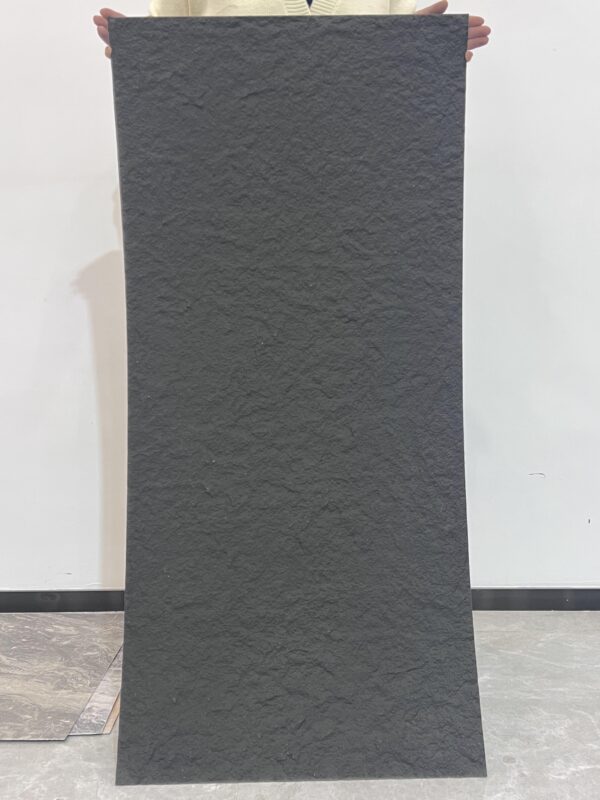 Durable and Healthy Environmentally Friendly Fireproof Soft Porcelain Black Hairy Granite