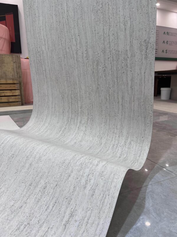 Light and Thin Water Repellent Breathable Fireproof Soft Porcelain Roman White Travertine