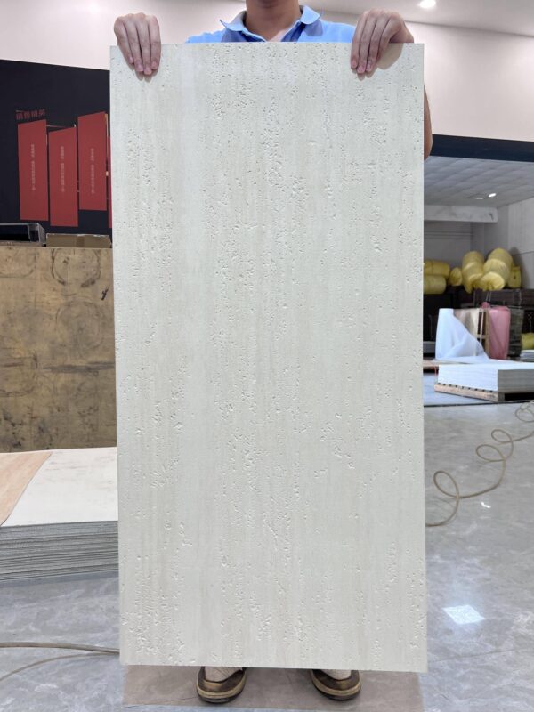 Eco-Friendly Fireproof Soft Porcelain Wabi-Sabi Beige Travertine